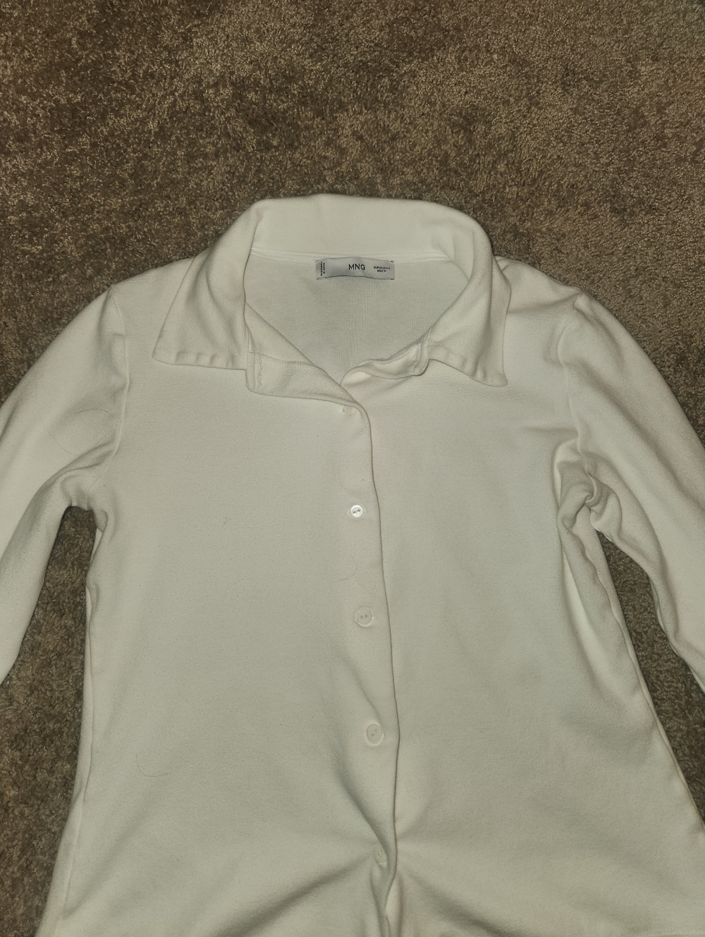 Mango Cream Button-Front Kids Shirt